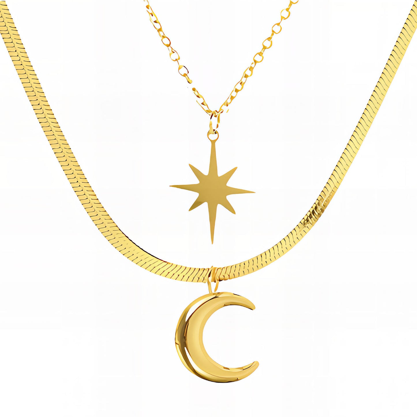 Crescent And Star Necklace