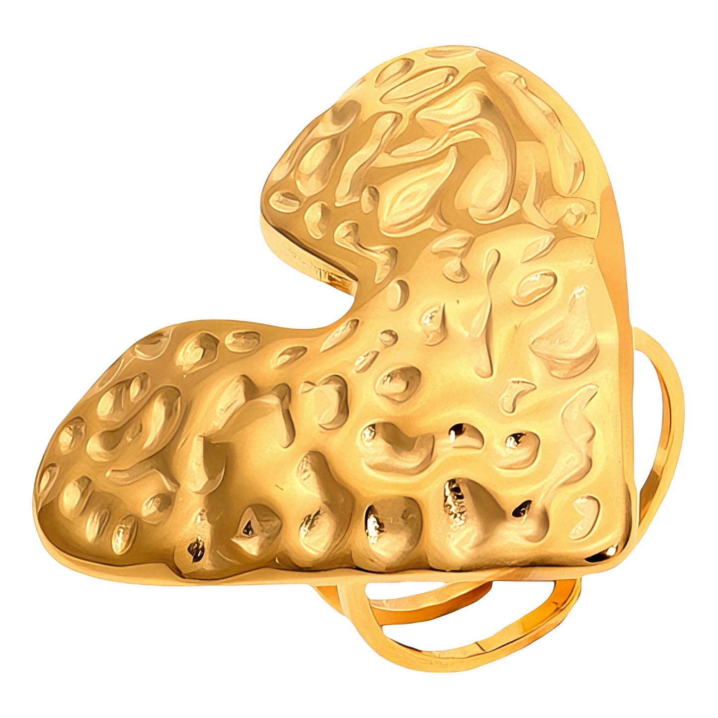 Statement Textured Heart Shape Ring