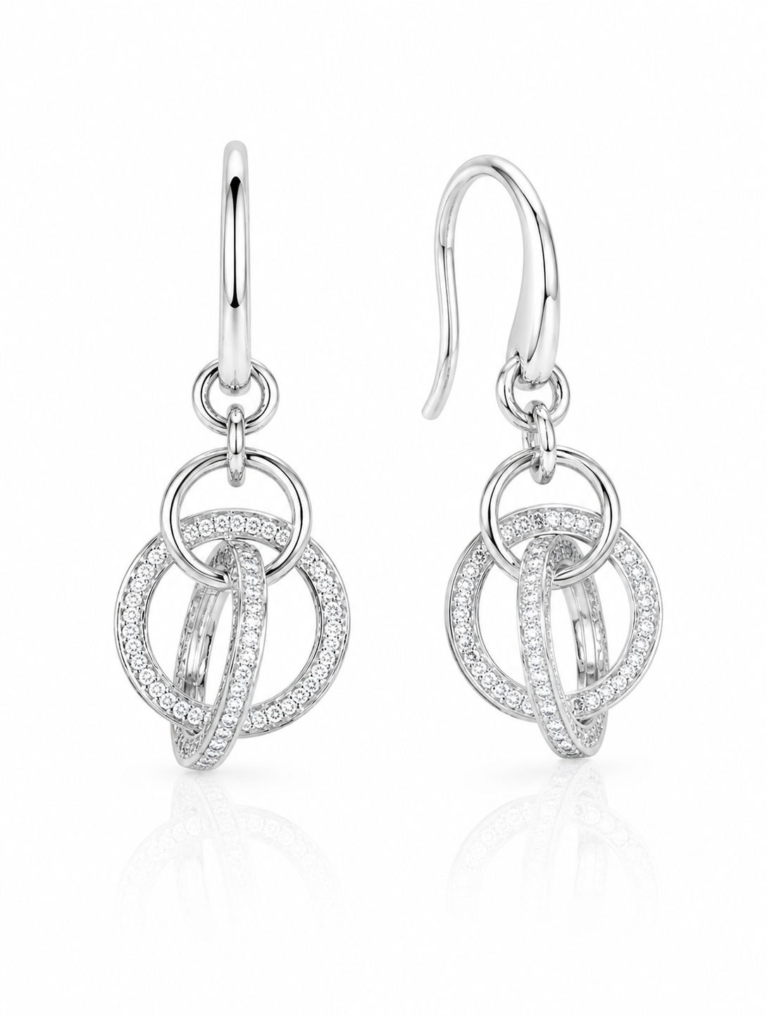 PryORA World Triple-Hoop Dangle Earrings | 925 Sterling Silver | Made in India