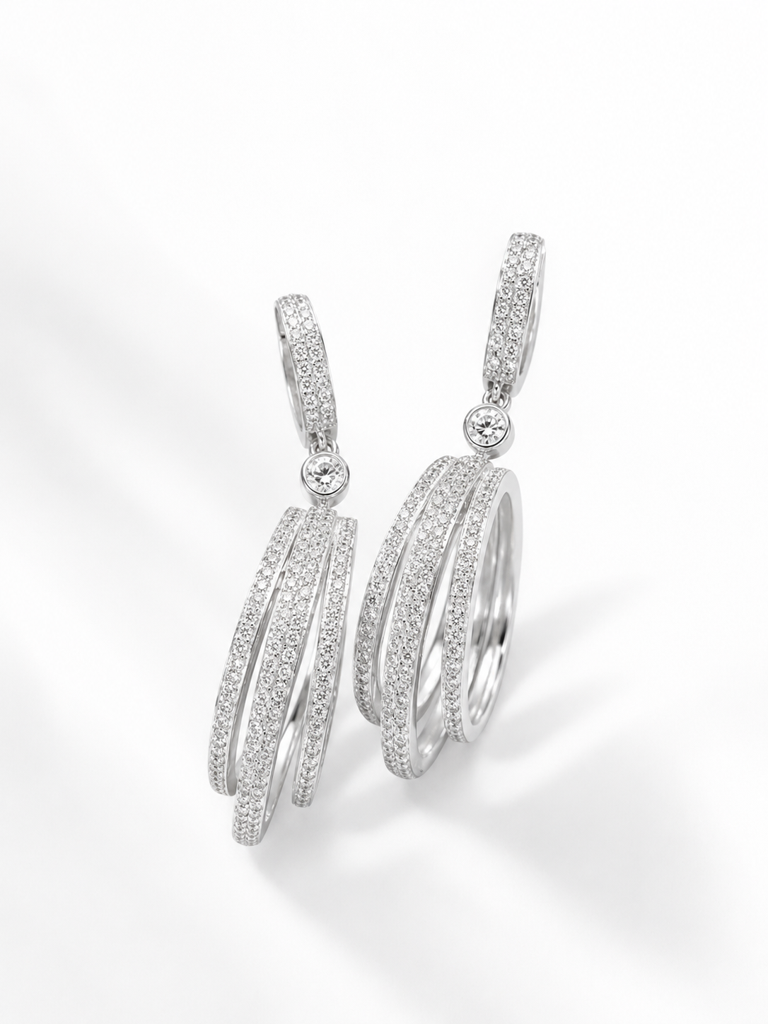 PryORA Triple-Loop Drop Earrings | 925 Sterling Silver | Made in India