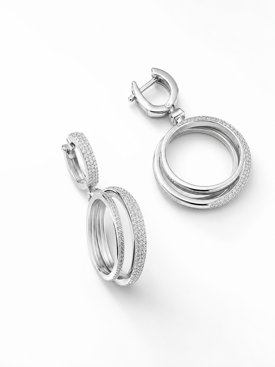 PryORA Triple-Loop Drop Earrings | 925 Sterling Silver | Made in India