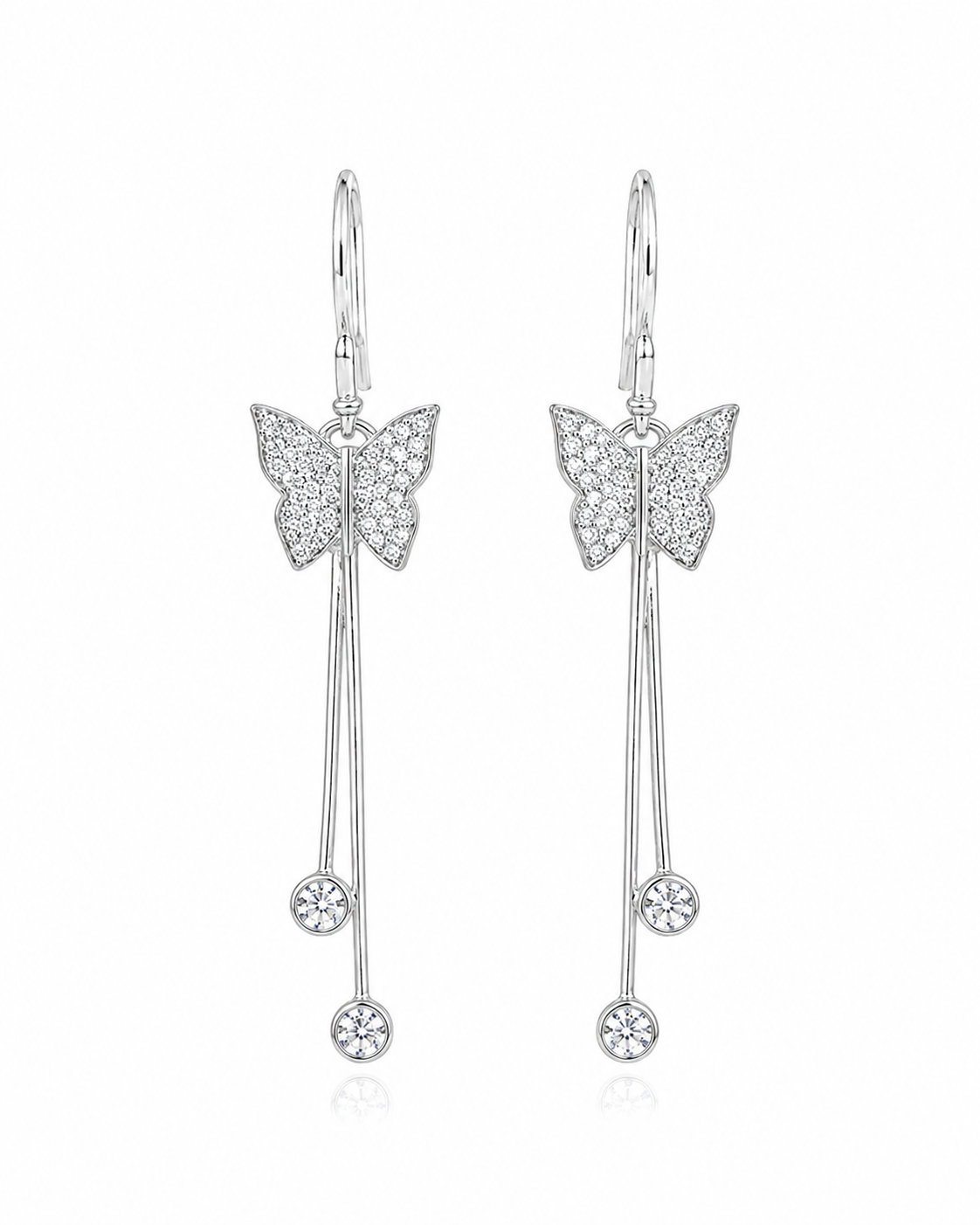 PryORA World Butterfly Dangle Earrings | 925 Sterling Silver | Made in India