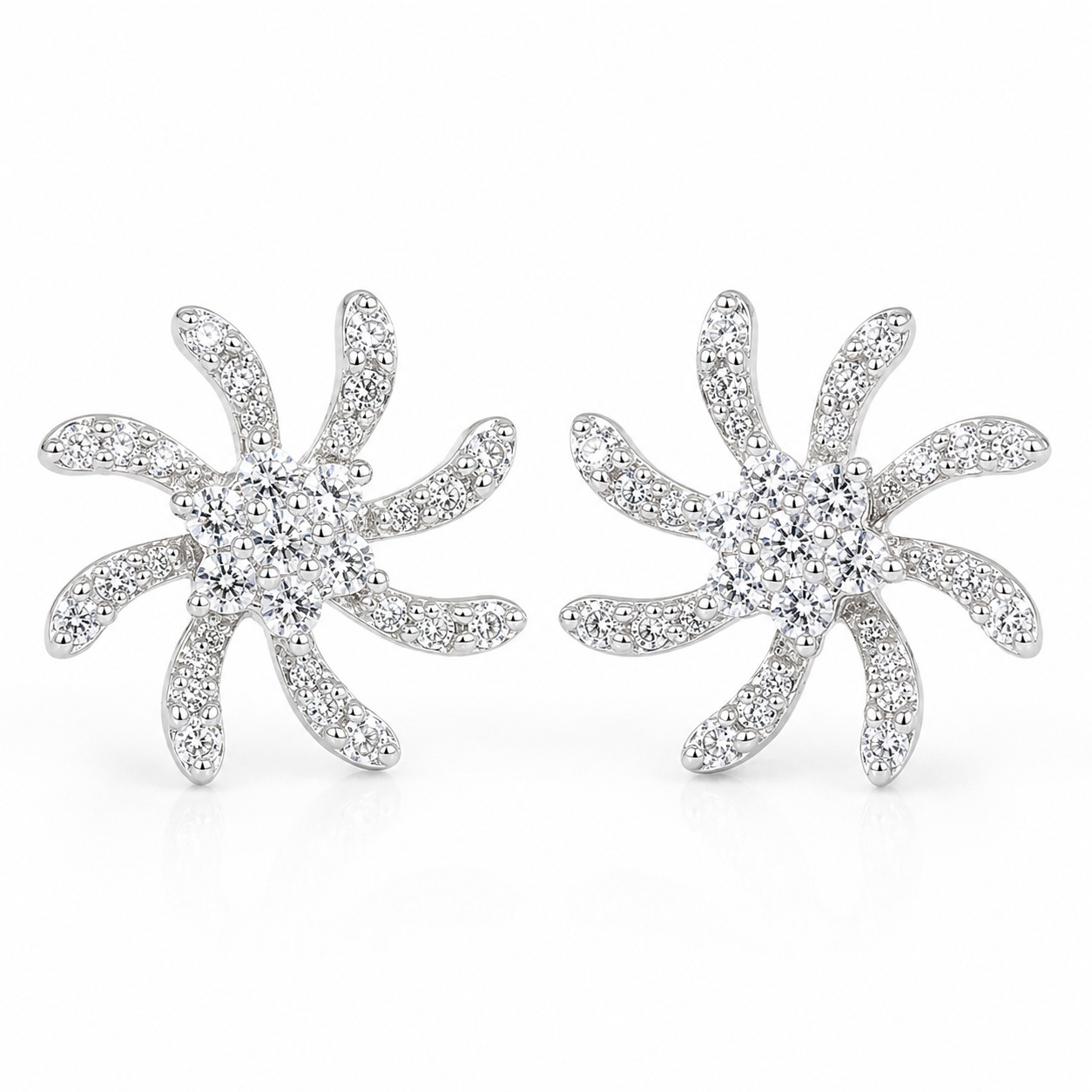 PryORA World Floral Starburst Studs | 925 Sterling Silver | Made in India