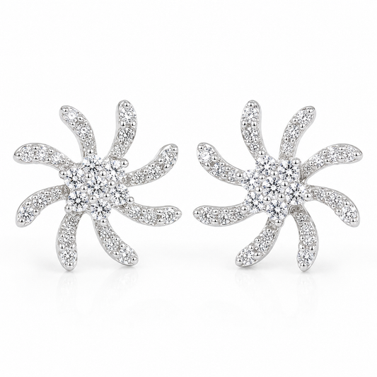 PryORA World Floral Starburst Studs | 925 Sterling Silver | Made in India