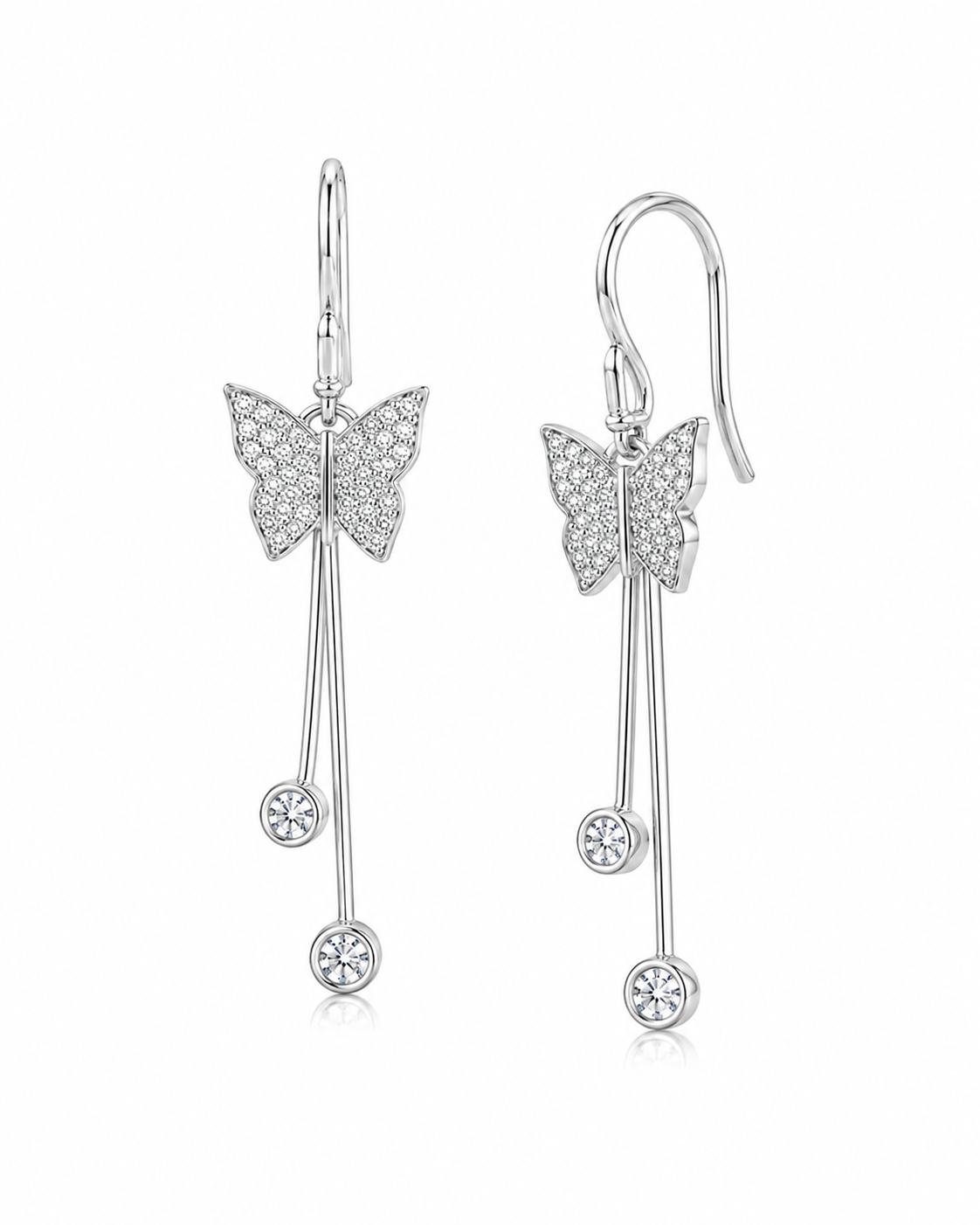 PryORA World Butterfly Dangle Earrings | 925 Sterling Silver | Made in India