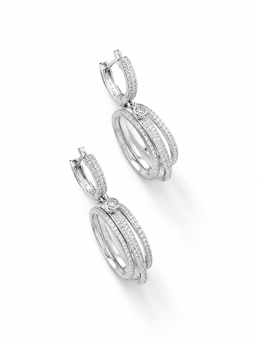 PryORA Triple-Loop Drop Earrings | 925 Sterling Silver | Made in India