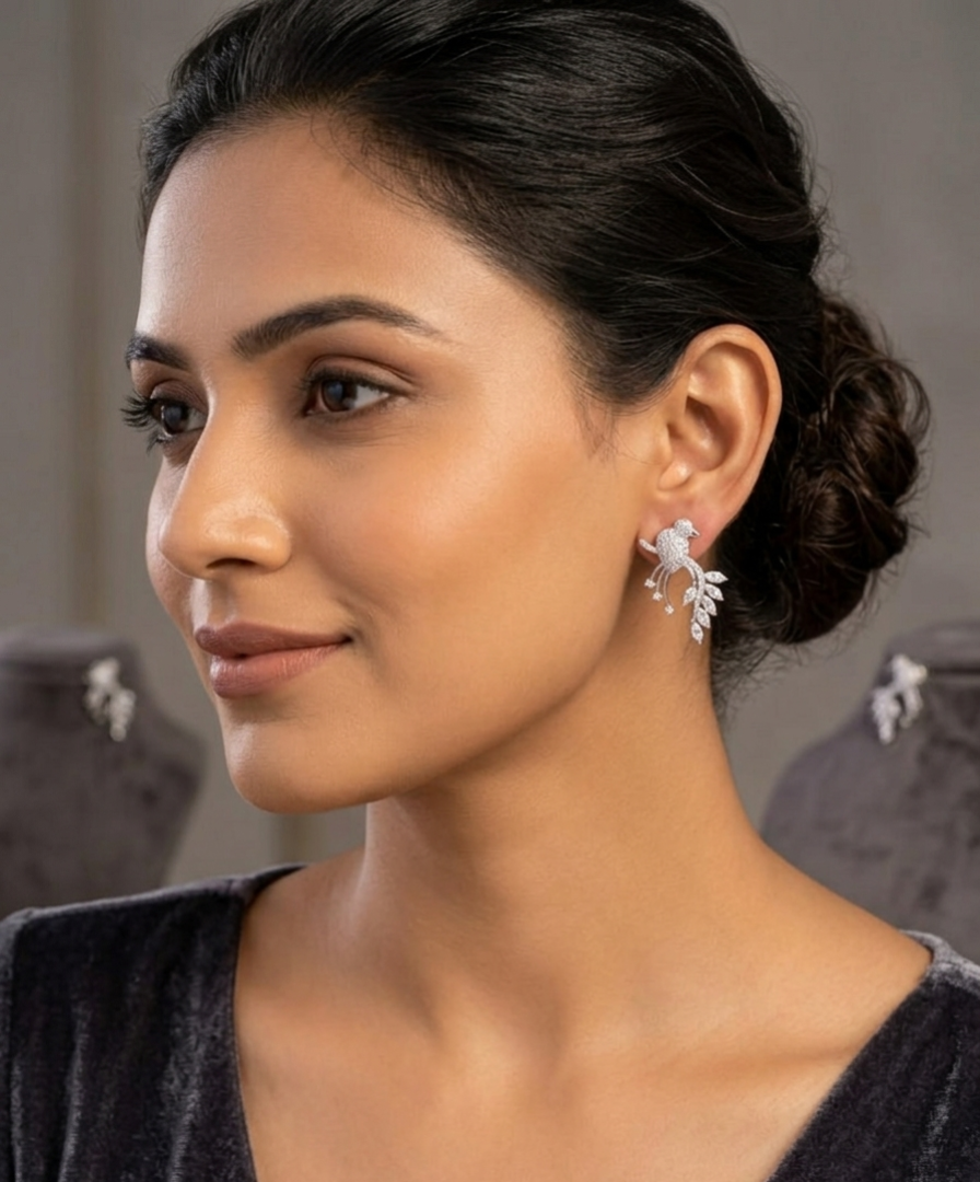 PryORA World Bird-Inspired Filigree Earrings | 925 Sterling Silver | Made in India