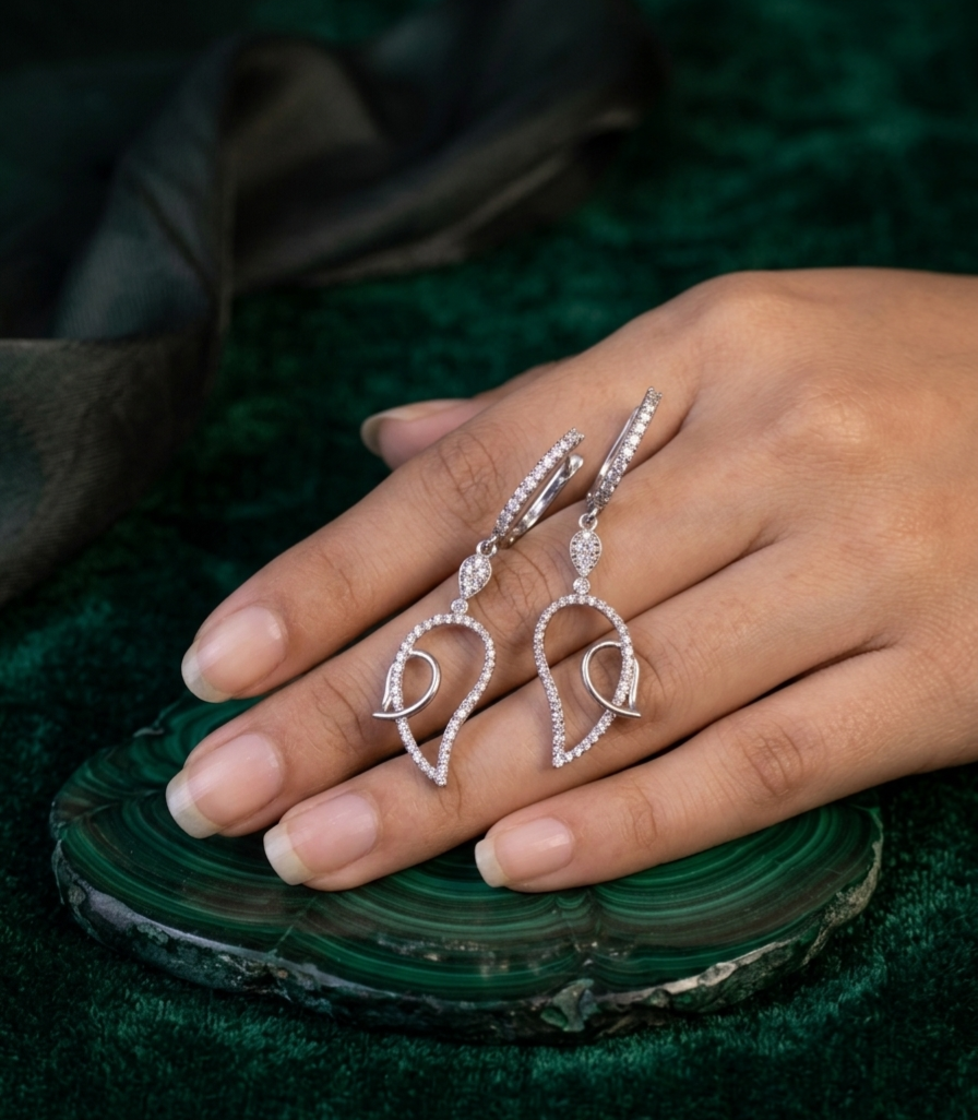 PryORA World Teardrop Dangle Earrings | 925 Sterling Silver | Made in India