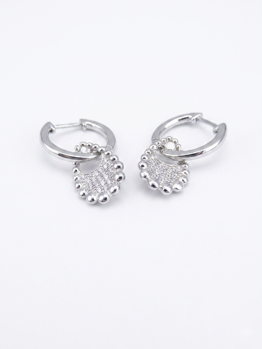PryORA World Dangling CZ Hoop Earrings | 925 Sterling Silver | Made in India