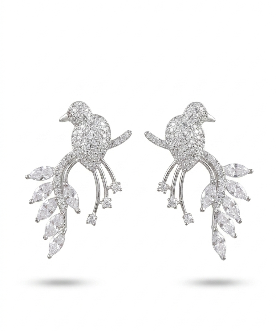 PryORA World Bird-Inspired Filigree Earrings | 925 Sterling Silver | Made in India
