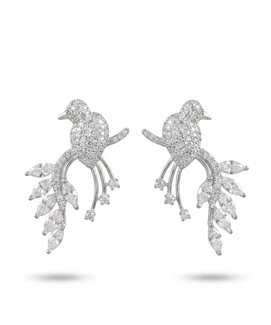 PryORA World Bird-Inspired Filigree Earrings | 925 Sterling Silver | Made in India