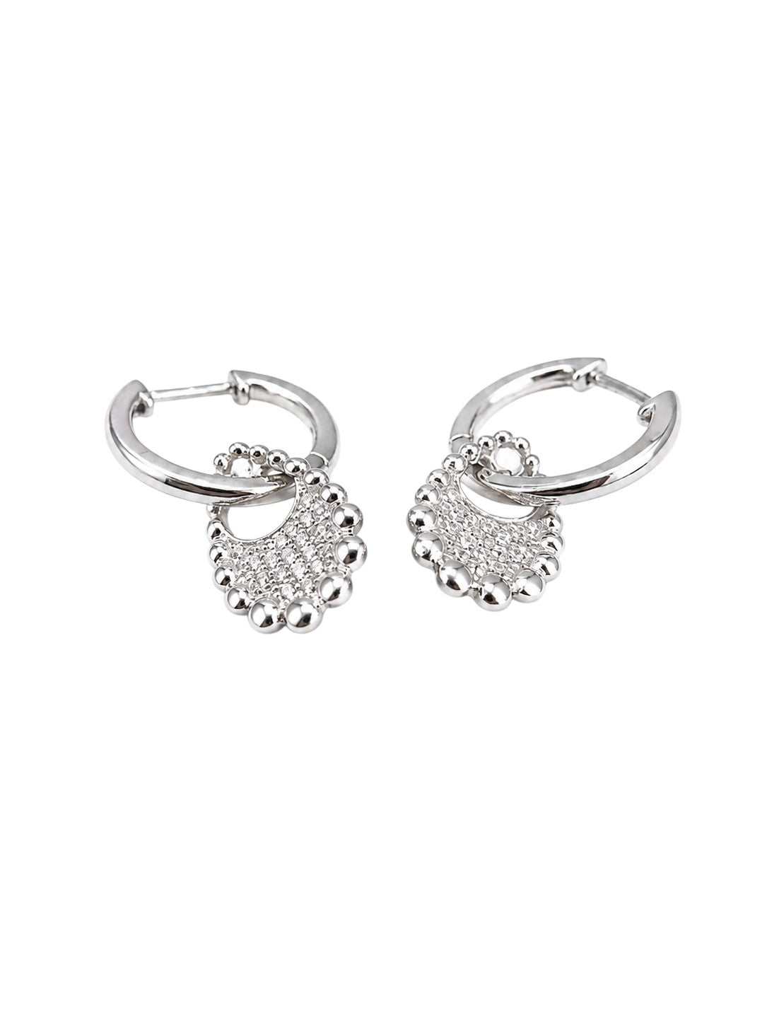 PryORA World Dangling CZ Hoop Earrings | 925 Sterling Silver | Made in India