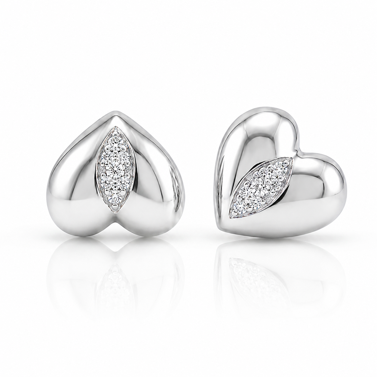PryORA World Heart-Centric Stud Earrings | 925 Sterling Silver | Made in India